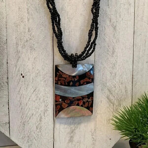 Red Coral  & Shell Necklace